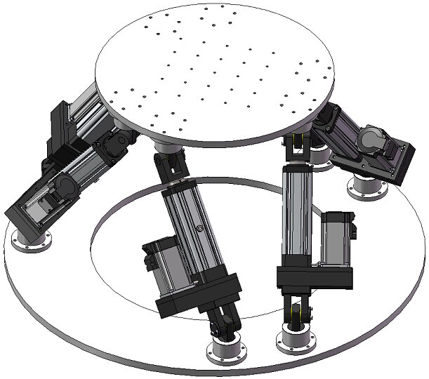 六自由度機械平臺的設(shè)計制作，包含電動缸的設(shè)計